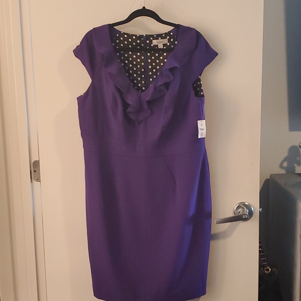 *NEW*  Purple Ruffle Front Sheath Dress